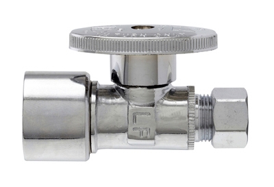 Straight Chrome Push Fit Valve, 5/8-In. OD , Quick Lock x 3/8-In. OD Compression