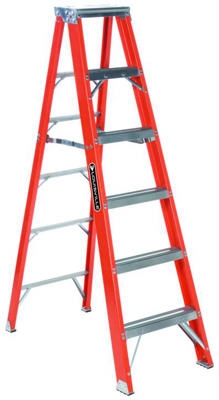 6-Ft. Heavy-Duty Step Ladder, Fiberglass, Type IAA, 375-Lb. Duty Rating