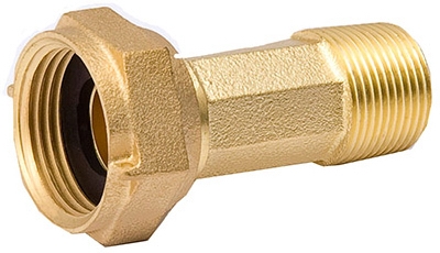 Pipe Fitting, Water Meter Coupling, Brass, 3/4-In.