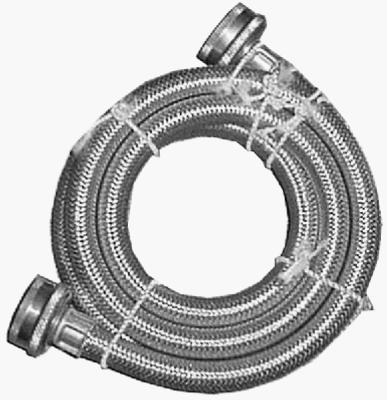 Stainless-Steel Washing Machine Hose, Stainless-Steel, 3/4 x 3/4 x 48-In.