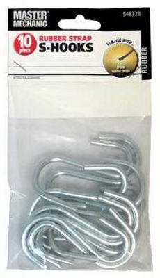 Zinc-Coated Replacement Rubber Strap S-Hook, 10-Pk.