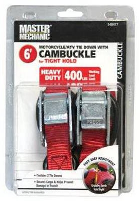 2-Pack 1-Inch x 6-Ft. Cycle/ATV Cam Buckle Tie-Downs
