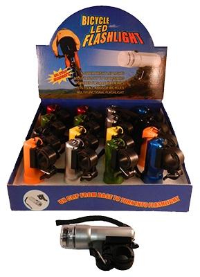 Bike Light/Flashlight, LED, 3-Function, Batteries Included