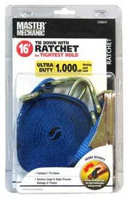 1-Inch x 16-Ft. Ratchet Tie-Down