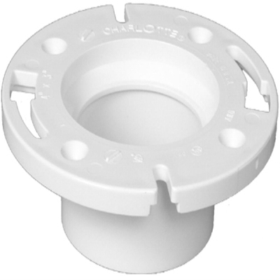 Hub End Closet Flange, White, 3 x 4-In.