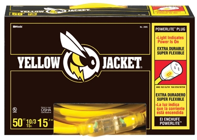 Yellow Jacket 50-Ft. 15A 10 Gauge Extension Cord