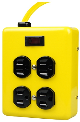 Metal Power Block, 4-Outlet