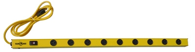 Metal Power Strip, 9-Outlet, 36-In.