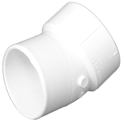 Pipe Fitting, PVC DWV Street Elbow, 22.5-Degree, 4-In.