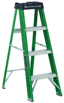 4-Ft. Ladder, Fiberglass, Type II, 225-Lb. Medium Duty Rating
