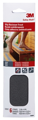 Safety-Walk Anti-Slip Tread, Gray, 2 x 9-In., 6-Pk.