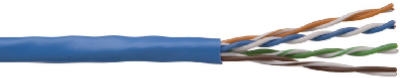 Solid Bare Copper Wire, CMR, Blue, 500-Ft.