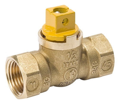 Pipe Fitting, Gas Ball Valve, Forged Brass, 1/2-In.
