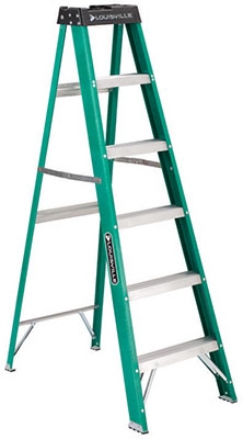 6-Ft. Step Ladder, Fiberglass, Type II, 225-Lb. Duty Rating