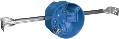 Ceiling Box, Adjustable Bar Hanger, 4 inch Dia.r x 2-1/4-In. D.