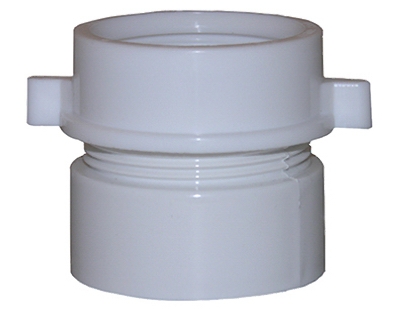 Drain Pipe Adapter, White PVC, 1.5-In.