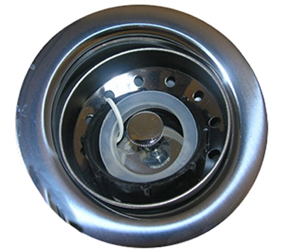 Kitchen Sink Strainer, Plastic Body with Chrome Finish