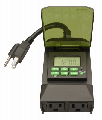 7-Day 2-Outlet Outdoor Digital Outlet Timer