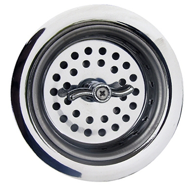 Kitchen Sink Basket Strainer, Chrome Plated, Stainless Steel, 3-1/2-In.
