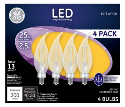 GE4PK2.5W LED CAC Bulb