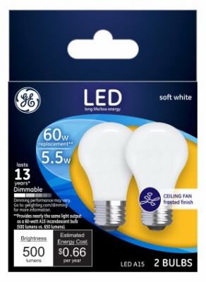 GE2PK 5.5W LED A15 Bulb