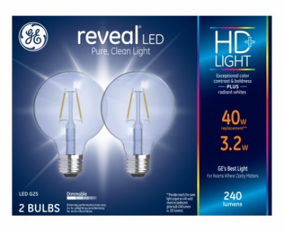 Rveal LED Light Bulbs, Bent Tip, 290 Lumens, 4.5-Watts, 2-Pk.