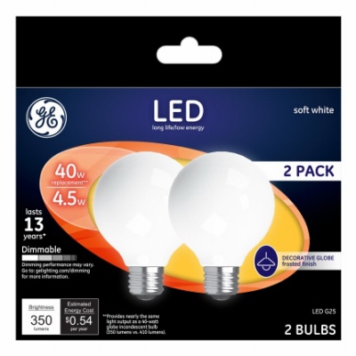 GE2PK 4.5W LED G25 Bulb