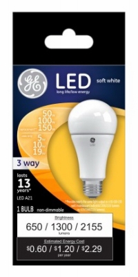 LED 3-Way Light Bulb, Soft White, 5/20/19-Watt