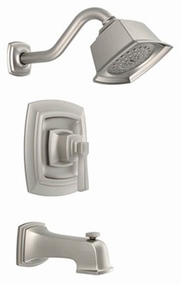 Boardwalk Collection Tub & Shower Faucet + Showerhead, Single-Handle, Brushed Nickel