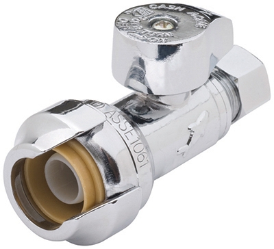 Straight Stop Valve, Quarter Turn, 1/2 x 1/4-In.