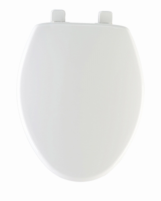 Elongated Plastic Toilet Seat, Whisper-Close  Hinge, STA-TITE , White