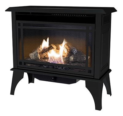 Gas Stove, Vent-Free, Dual Fuel, Black, 30,000-BTU