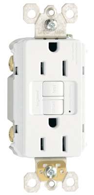 GFCI Outlet, 15A, White