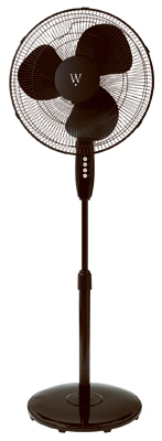 Oscillating Stand Fan, Black, 16-In.
