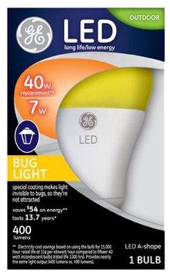 LED Bug Light Bulb, Yellow, 7-Watt