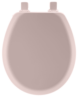 Round Molded Wood Toilet Seat, Easy-Clean & Change  Hinge, STA-TITE , Pink