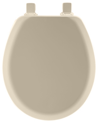 Round Molded Wood Toilet Seat, Easy-Clean & Change  Hinge, STA-TITE , Bone