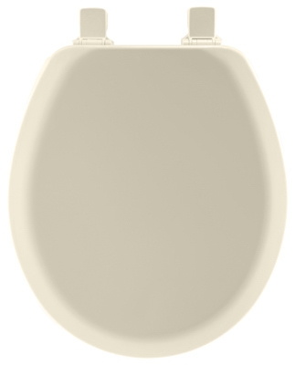 Round Molded Wood Toilet Seat, Easy-Clean & Change  Hinge, STA-TITE , Biscuit
