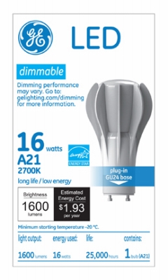 Dimmable LED Bulb, White, A21, 1600 Lumens, 16-Watts