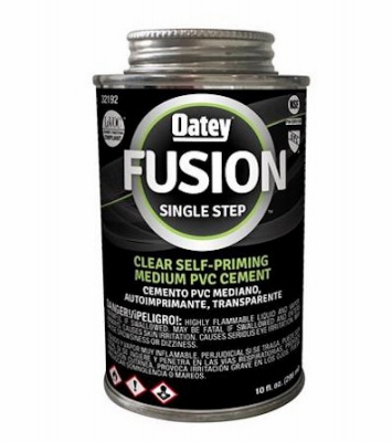 Fusion PVC Cement, Clear, 10-oz.
