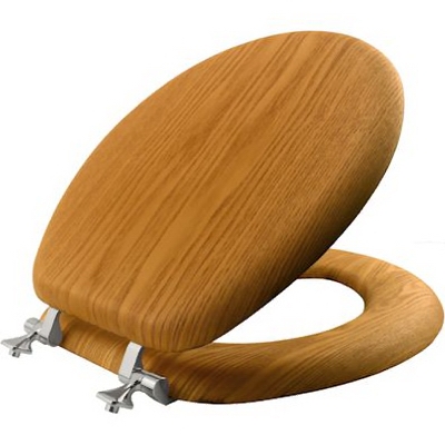 Toilet Seat, Round, Wood Veneer, Oak