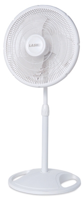 Oscillating Stand Fan, White, 16-In.