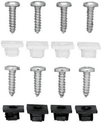 Deluxe License Plate Fastener, Nylon, White, 4-Pk.