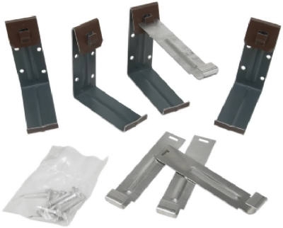 Gutter Fascia Bracket With Nails, Brown Galvanized Steel, 4-In., 4-Pk.