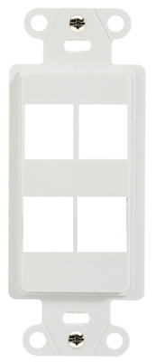 Outlet Strap, 4-Port, Decorator White