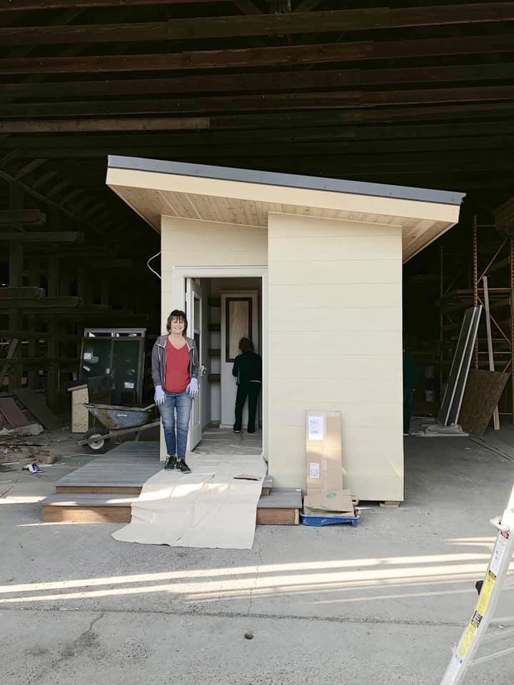finished pod house, white