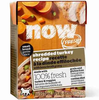 Now Grain Free Small Breed Shredded Turkey Recipe with Bone Broth Gravy