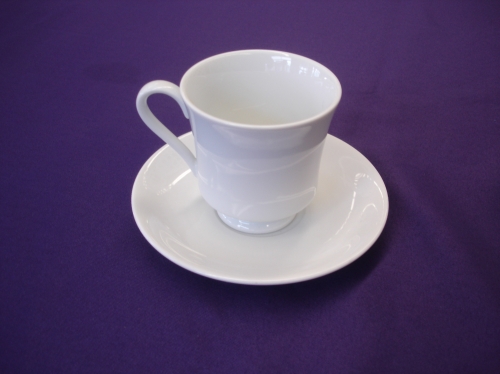 Coffee cup and saucer white