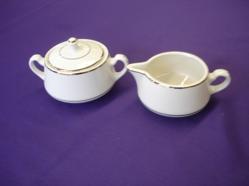 Cream and sugar sets with gold trim