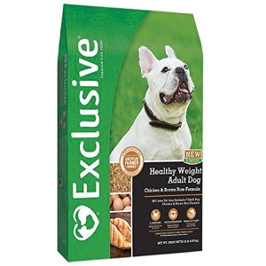 Exclusive Healthy Weight Adult Chicken and Brown Rice 30lbs Dog Food